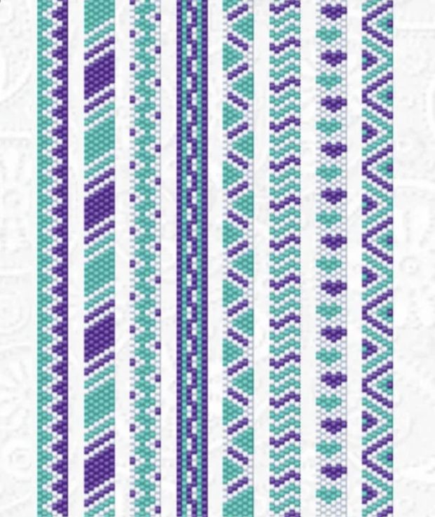 a cross stitch pattern with purple and green stripes