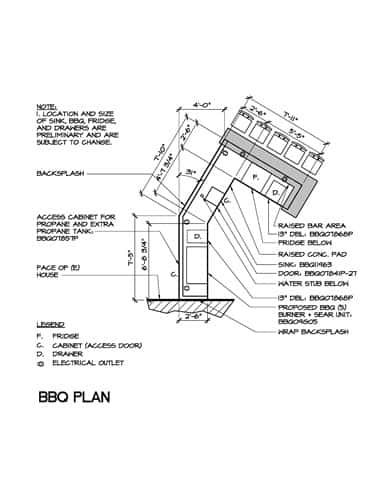 an architectural drawing shows the plan for a building with several sections labeled in black and white