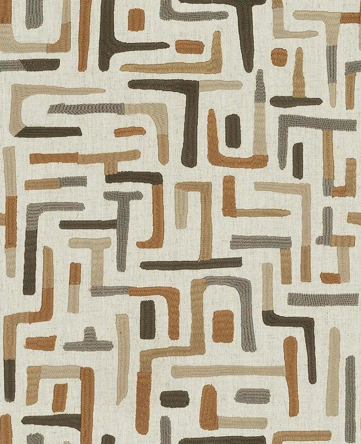 an abstract pattern made up of squares and rectangles in shades of brown, grey, beige and white