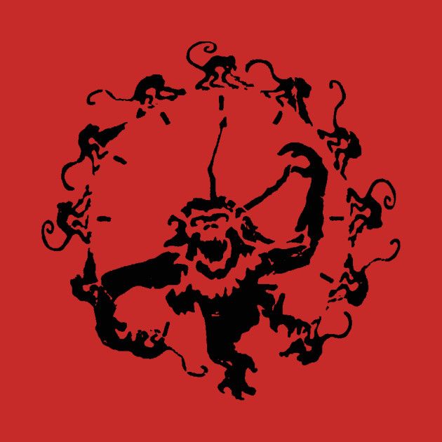 an image of a monkey with many arms and legs in the shape of a circle