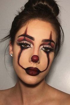 Horror Smink, Nem Halloween Makeup, Makijaż Sugar Skull, Pennywise Makeup, Maquillage Halloween Simple, Pelottava Halloween, Teknik Makeup, Makeup Zombie, Halloween Makeup Clown