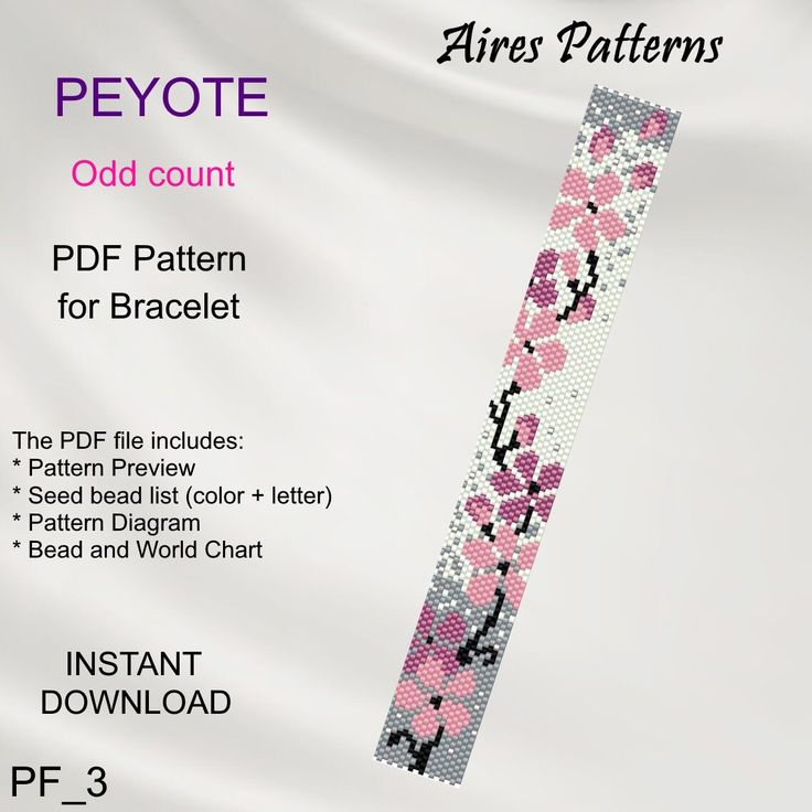 Ending Bead Loom Bracelet, Loom Beading Flower Patterns Free, Beading Loom Patterns Flowers, Cherry Blossom Bead Loom Pattern, Pink Flower Pattern, Peytwist Fabric Bead Pattern, Stitch Bracelet, Floral Bracelet, Seed Bead Patterns