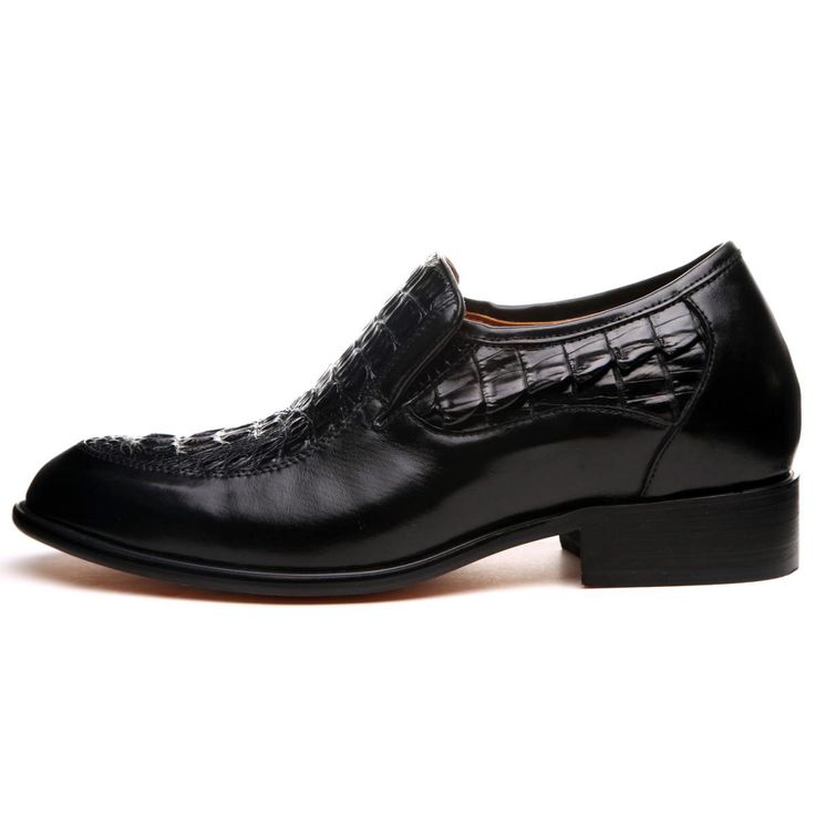 6.5cm / 2.56inch Increase Height Men Elegant Semi-formal Dress Shoes With Crocodile Pattern, Elegant Crocodile Pattern Oxfords With Pointed Toe, Formal Wingtip Oxfords With Crocodile Pattern, Business Dress Shoes With Crocodile Pattern, Business Dress Shoes With Crocodile Pattern Almond Toe, Luxury Formal Wingtip Slip-ons, Semi-formal Wingtip Dress Shoes With Crocodile Pattern, Semi-formal Crocodile Pattern Wingtip Dress Shoes, Formal Dress Shoes With Crocodile Pattern And Plain Toe