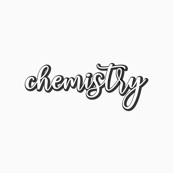 the word chemistry written in cursive ink