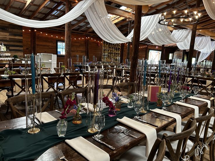 the tables and chairs are set up for an event