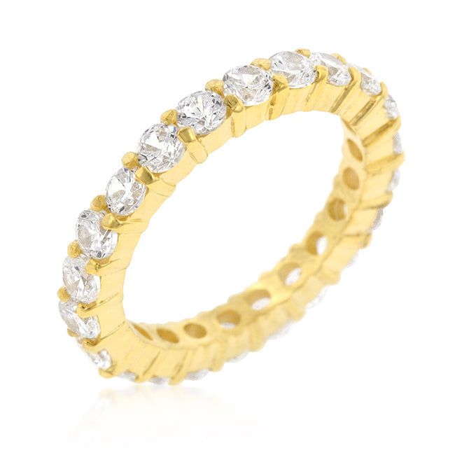 LOVCIA Pure Radiance Eternity Band in Luxurious Goldtone Finish Trend Jewelry, Wedding Promises, Stackable Bands, Eternity Band, Stone Cuts, Eternity Bands, Stackable Rings, Eternity Ring, Gemstone Colors