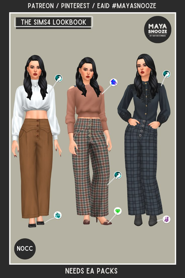 Download on Patreon / Sims4 Gallery EA ID: #MAYASNOOZE Maxis Match Lookbook, Sims 4 Tips, Sims 4 Not So Berry, The Sims 4 Outfits, Sims Outfit Ideas, Sims4 Lookbook, No Cc Sims, Sims 4 Outfit Ideas, Ts4 Lookbook