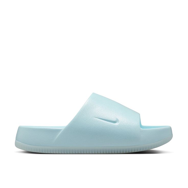 Nike-Calm Slide Sandal - Women's When it comes to the Calm slide sandal from Nike, it's all in the name. Take a deep breath and slip into a minimalist look with maximalist cushioning. Contoured foam is seamlessly created from one piece, and cradles your feet to help keep them in place. To top it off, the water-friendly design dries quickly, making it ideal for relaxing poolside. Spring Pool Slides In Slip-on Style, Slip-on Slides For Pool In Spring, Spring Pool Slides Slip-on, Spring Pool Slip-on Slides, Synthetic Flat Slides For Swimming, Flat Synthetic Slides For Swimming, Modern Synthetic Flat Slides, Modern Flat Synthetic Slides, Spring Synthetic Slides For Pool