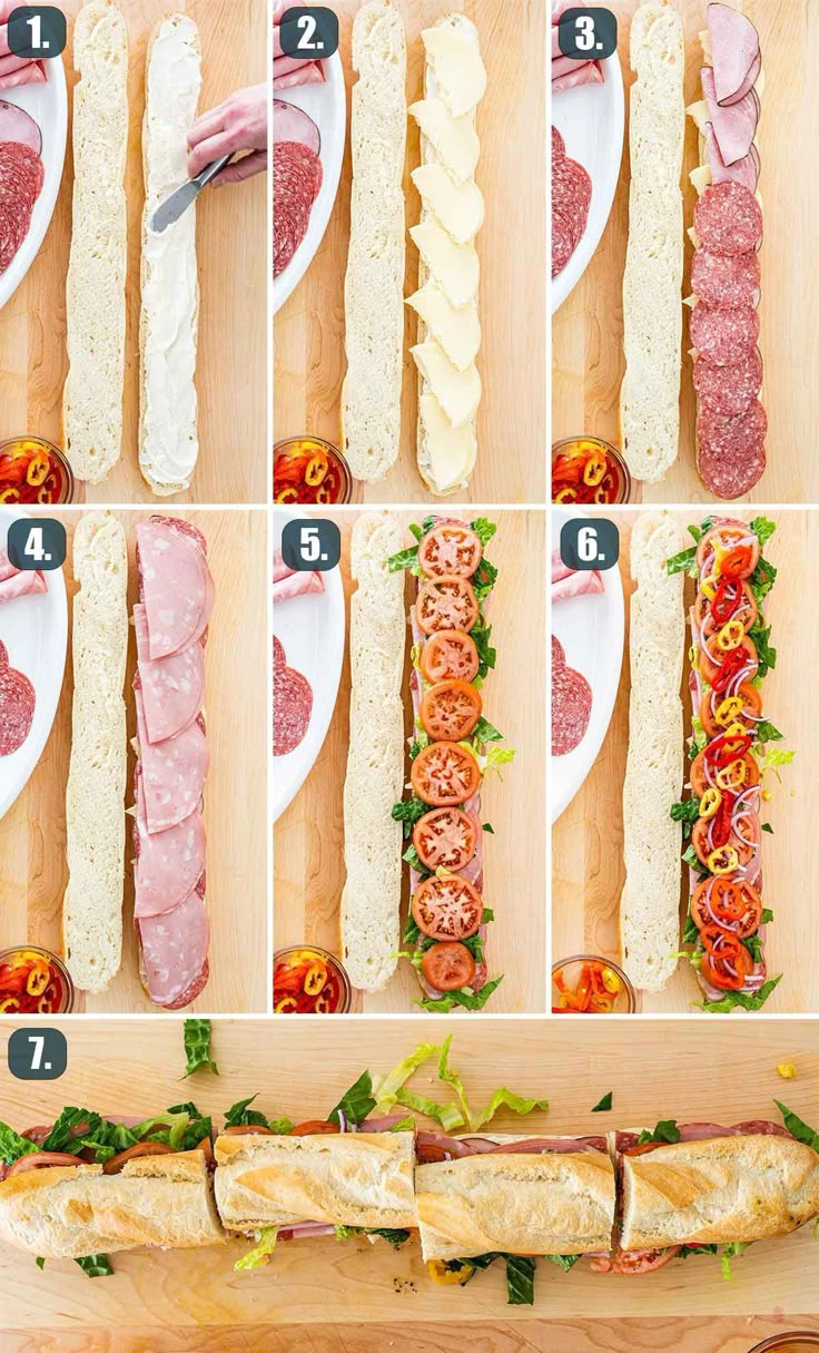 step by step instructions on how to make a ham and cheese sandwich with breadsticks