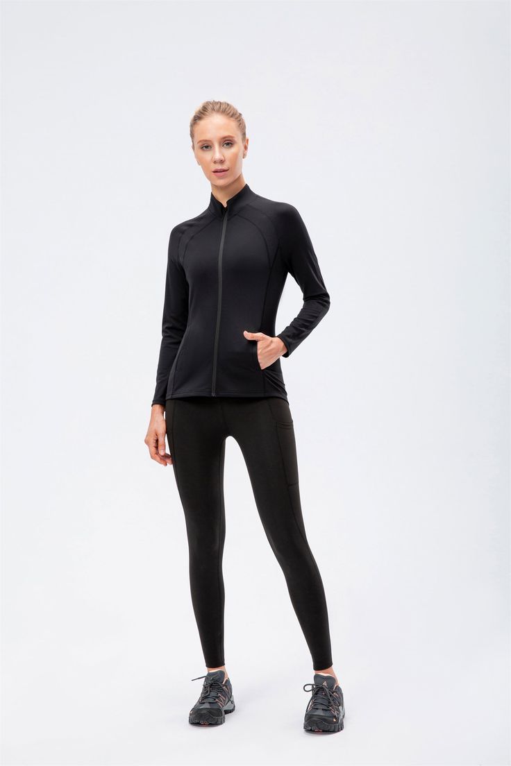 77% Nylon. 23% Spandex Soft. comfortable. skin friendly 4-way stretch. breathable and sweat-wicking Featuring a pocket on both sides for storing your essentials. Perfect for both sports activities and daily life Womens Running Jacket, Romper Women, Green Cocktail, Pink Romper, Neck Stretches, Yoga Shirts, Running Jacket, Zipper Jacket, Sports Activities