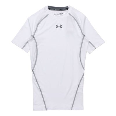 Men's Under Armour Training Sports Tight Short Sleeve Tops White 1257468-100 Technical White Activewear For Light Sports, White Technical Short Sleeve Activewear, White Short Sleeve Activewear For Sports Events, Under Armour Sporty T-shirt For Sports, Under Armour Sportswear Tops For Sports, Under Armour White Moisture-wicking Top, White Stretch Under Armour Activewear, White Stretch Activewear By Under Armour, Under Armour White Functional Activewear