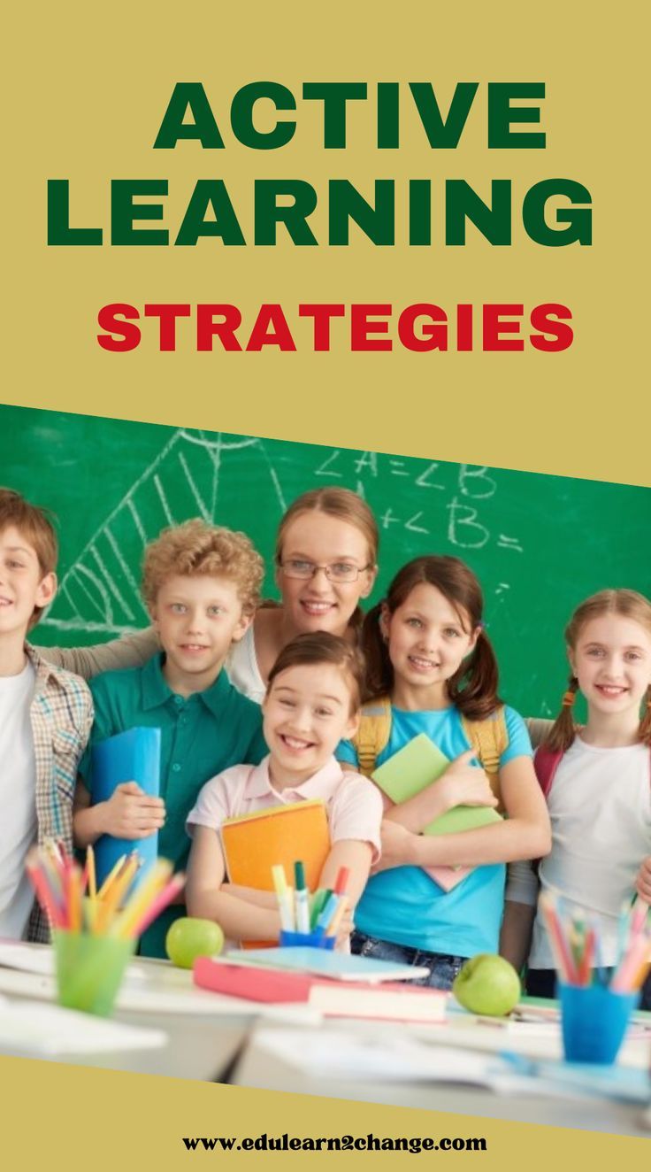 the cover of active learning strategiies with children posing in front of a chalkboard