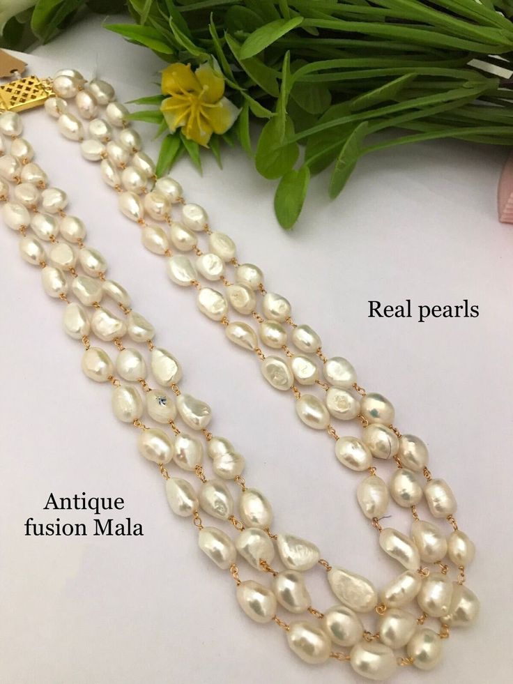 A Gift for someone most adorable for you. Earrings made of brass. Material : brass, pearl,stone. Necklace : 1 Earring:1 Pearl Long Necklace, Pearl Mala, Jewelry Pakistani, Fancy Sarees Party Wear, Pearl Necklace Designs, Beaded Necklace Designs, Necklace Indian, Pearl Stone, Indian Necklace