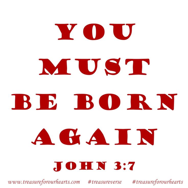 the words you must be born again are shown in red on a white background with an orange border