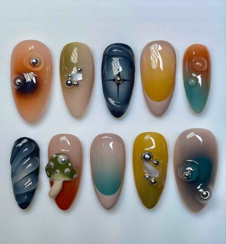 Fall Nail Inspo, Wow Nails, Nails Now, Grunge Nails, Soft Nails, Nail Idea, Nail Jewelry, Autumn Nails, Bling Nails