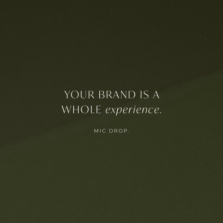 a black and white photo with a quote on it that says your brand is a whole experience