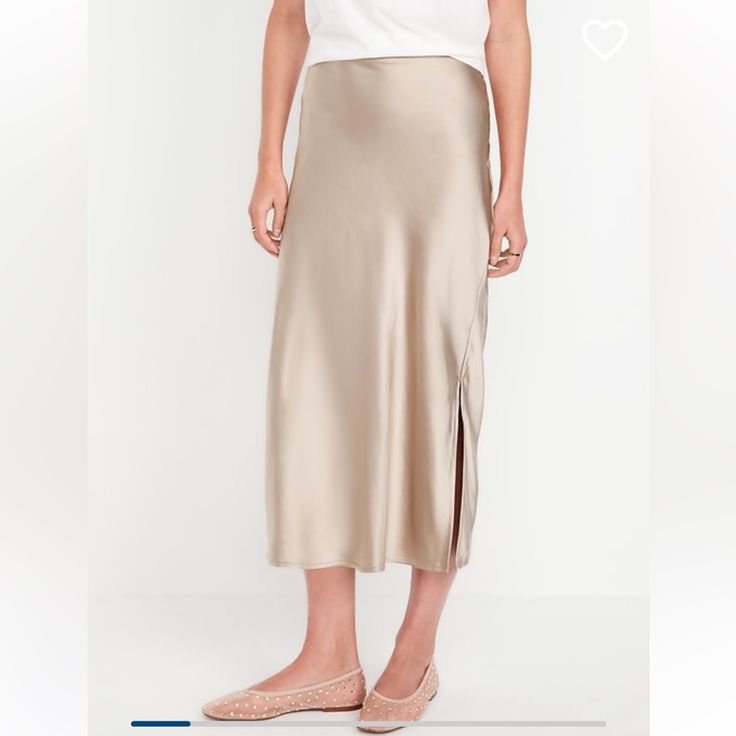 Old Navy Silk Gold Maxi Skirt Size Small Tall New With Tags Silk Slip Skirt, Midi Slip Skirt, Mini Outfit, Slip Skirt, Silk Slip, Old Navy Women, Bottom Clothes, Women Skirts Midi, Jumpsuit Dress