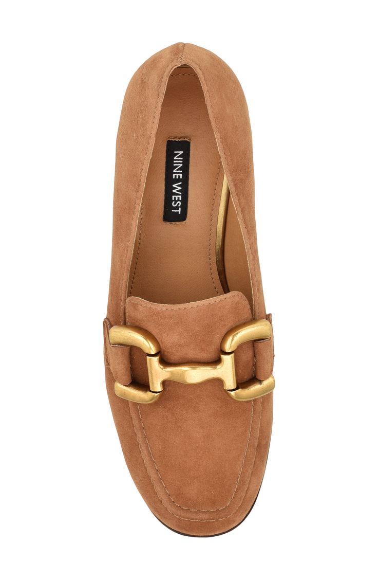 Bold tonal hardware imbues this sleek loafer with modern style to spare. Leather upper/synthetic lining and sole Imported Flat Professional Shoes, Women’s Flat Shoes, Women’s Business Shoes, Women’s Dress Shoes, Shoes For Work Business Casual, Fall Shoes 2024, What To Wear Casual, Wide Width Shoes For Women, Work Flats Shoes