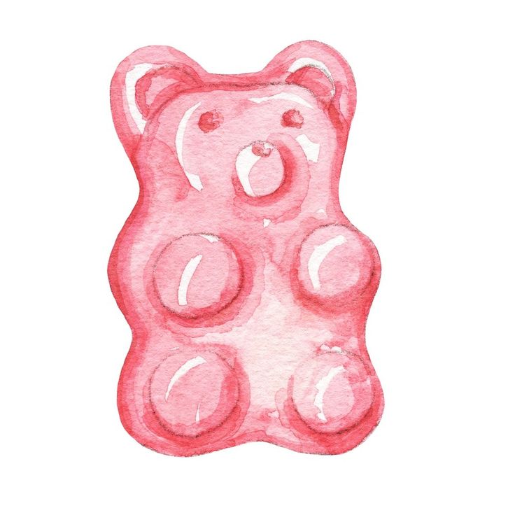 a watercolor drawing of a gummy bear