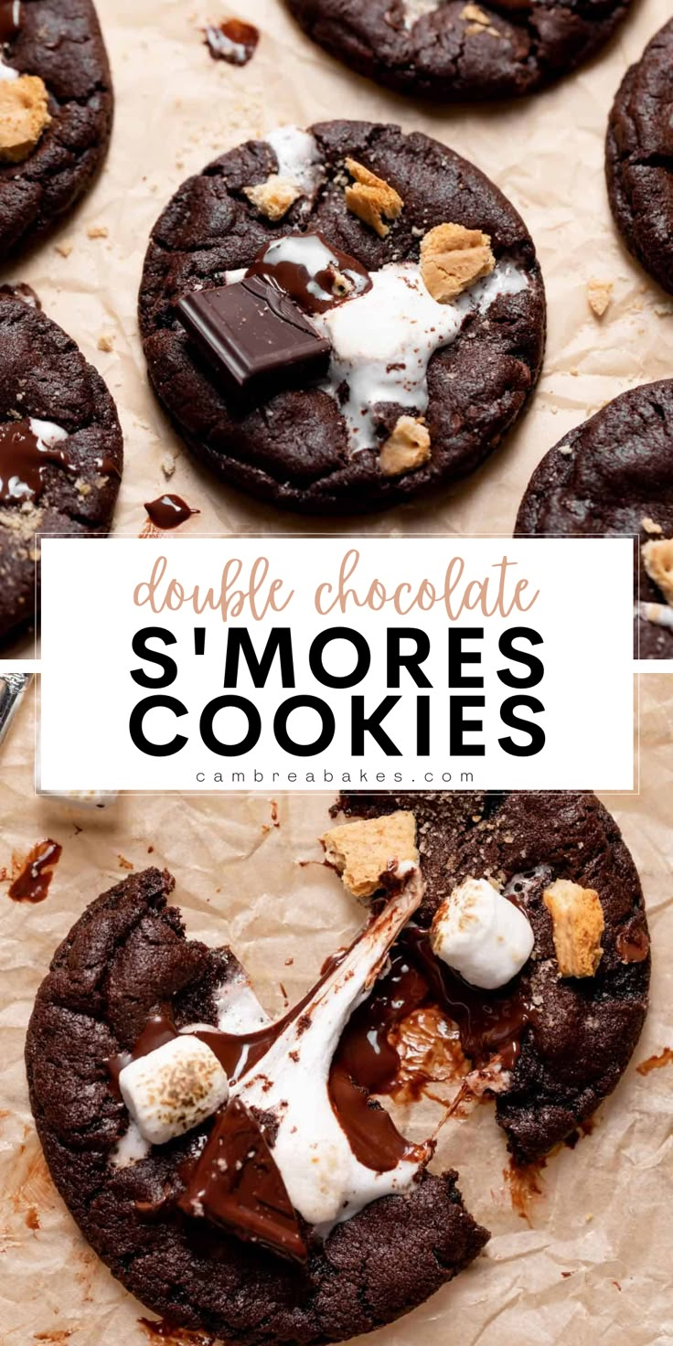 cookies with chocolate and marshmallows on top