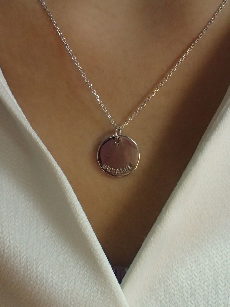 For Ready-to-ship items search here, https://etsy.me/39BDvMS Personalized Disk Necklace / Sterling Silver Bridesmaid Gift / Personalized Jewelry / Custom Necklace / Engraved Coin Necklace About Features- * Made to order * Materials: 925 Sterling Silver * Gold color: Yellow Gold Plating, White Gold Plating, and Rose Gold Plating * Layaway Plan Available * SKU: N164 Price is for a pair of earrings. If you need only one side, please message me for quote. As a reference, I've included the widths of Elegant Silver Custom Necklace As Gift, Elegant Silver Custom Necklace For Gift, Elegant Silver Necklace For Personalized Gift, Dainty White Gold Jewelry With Engraving Option, Adjustable Sterling Silver Custom Necklace For Gift, Personalized Silver 925 Stamped Jewelry, Classic Nickel Free Necklaces For Weddings, Classic Nickel-free Necklaces For Wedding, Elegant Pendant Name Necklace With Engraving Option