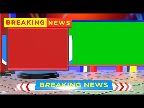 the breaking news sign is on display in front of some colorful television screens and signs