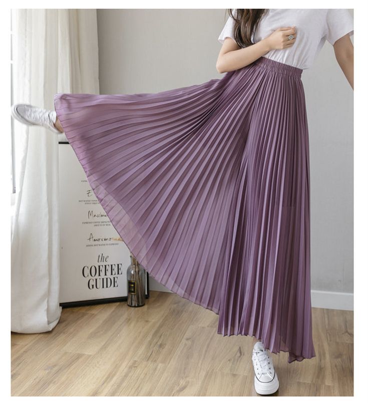 Brand Name: JXMYYPant Style: StraightMaterial: PolyesterMaterial: SpandexFit Type: LOOSELength: Full LengthDecoration: RUFFLESDecoration: PleatedOrigin: CN(Origin)Season: Spring/AutumnWaist Type: HIGHPattern Type: SolidStyle: CasualFront Style: PleatedAge: Ages 18-35 Years OldFabric Type: ChiffonClosure Type: Elastic WaistGender: WOMENModel Number: 120081301Color: Black Purple Blue Woman PantsSize: S-XL Loose Wide Leg Pants WomenSeason: Autumn Winter Spring Fall Ladies TrousersStyle: Fashion Str Chic Spring Waist-length Bottoms, Trendy Full Length Skirt For Spring, High Waist Pleated Bottoms For Party, Casual Pleated Pants For Party, Full Length Solid Color Spring Skirt, Casual Blue Chiffon Bottoms, Spring Full Length Solid Color Skirt, Pleated Full-length Summer Bottoms, Pleated Full-length Summer Skirt