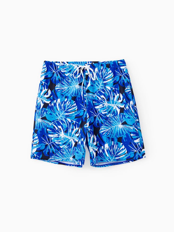 * Please add each size separately to your shopping cart.
* Each size includes: 1 one-piece swimsuit, or 1 swim trunks
* Soft and comfy
* Material: 82% Polyester, 18% Spandex
* Machine wash, tumble dry 
* Imported Blue Swimwear With Built-in Shorts For Vacation, Blue Tropical Swim Trunks For Pool, Blue Tropical Swimwear With Upf 50+, Tropical Blue Swimwear With Upf 50+, Printed Swim Trunks For Pool And Beach Season, Blue Hawaiian Swim Trunks For Pool, Casual Blue Swimwear For Beach Season, Blue Tropical Print Beachwear Shorts, Uv Protection Summer Swim Trunks For Vacation