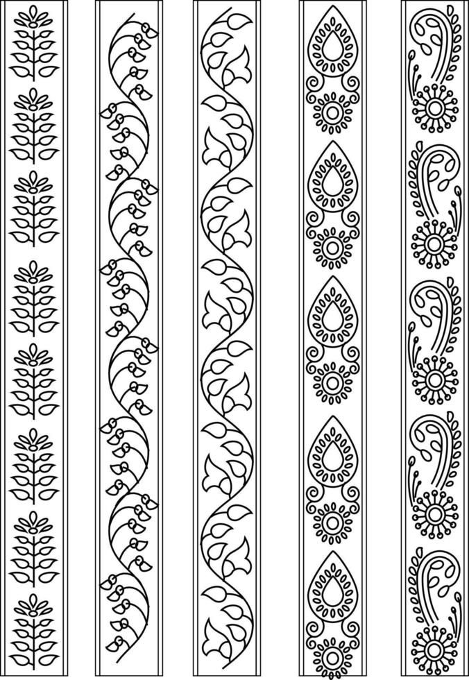 four different designs in black and white, each with an intricate design on the side