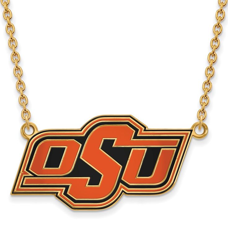 If you are a fan of Oklahoma State University and the Cowboys then you need to show your school spirit with this Oklahoma State University necklace. We are a certified retailer and this authentic item is officially licensed. It is crafted from 14k yellow gold plated sterling silver and crafted in the USA. 18 inches in length. W Necklace, Zodiac Pendant Necklace, Oklahoma State Cowboys, Oklahoma State University, Trending Necklaces, Initial Pendant Necklace, Enamel Necklaces, Bow Jewelry, Oklahoma State