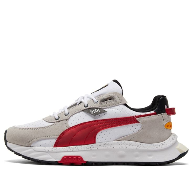 Puma Scuderia Ferrari Wild Rider White/Black/Red Marathon Running Shoes/Sneakers Marathon Running Shoes, Sneakers Puma, Fashion Performance, Scuderia Ferrari, Puma X, Baby Sneakers, Men Sneakers, Marathon Running, Puma Shoes