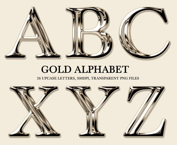 the alphabet is made up of shiny metal letters