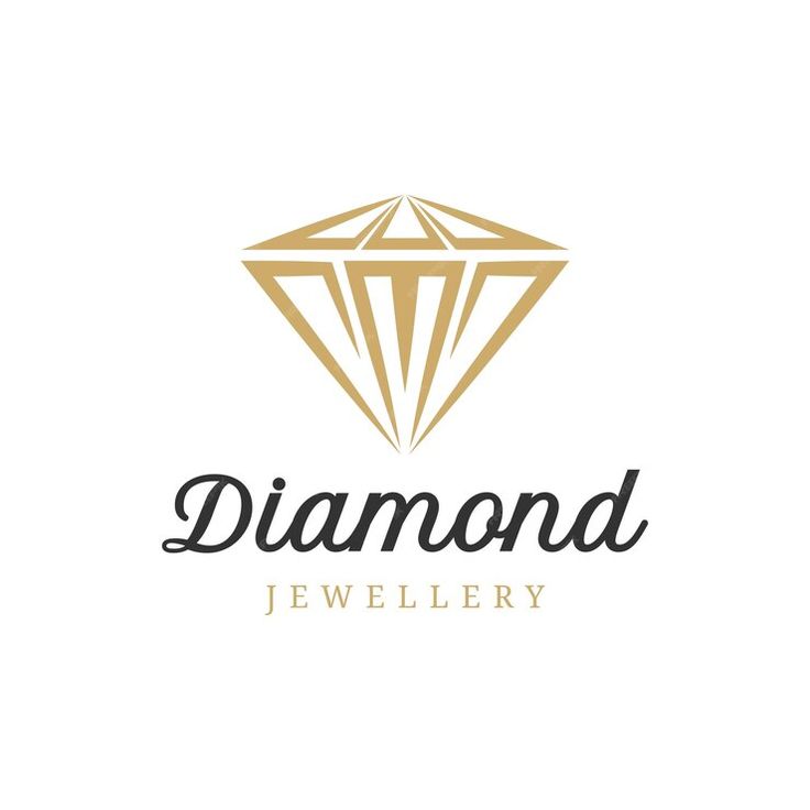 a diamond logo with the word,'jewelry'in black and gold on a white background