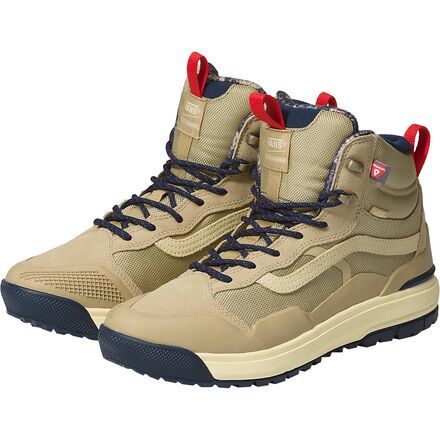 We like wearing the Ultrarange Exo Hi MTE-2 Shoe when we're kicking it around town or on our local trail for a short sunset hike. Along with sporting a classy sneaker aesthetic, this shoe takes it a step further by featuring an aggressively lugged sole for premium traction on the sidewalk and dirt pathways. Casual Khaki Lace-up Waterproof Boots, Casual Khaki Boots With Rubber Sole, Casual Leather Lace-up Trail Running Shoes, Waterproof Sneakers For Fall Streetwear, Hiking Sneakers With Round Toe, Sporty Boots With Branded Insole For Streetwear, High-top Trail Running Shoes With Vibram Sole For Streetwear, Sporty Mid-top Waterproof Boots With Rubber Sole, Low-top Nylon Boots For Streetwear