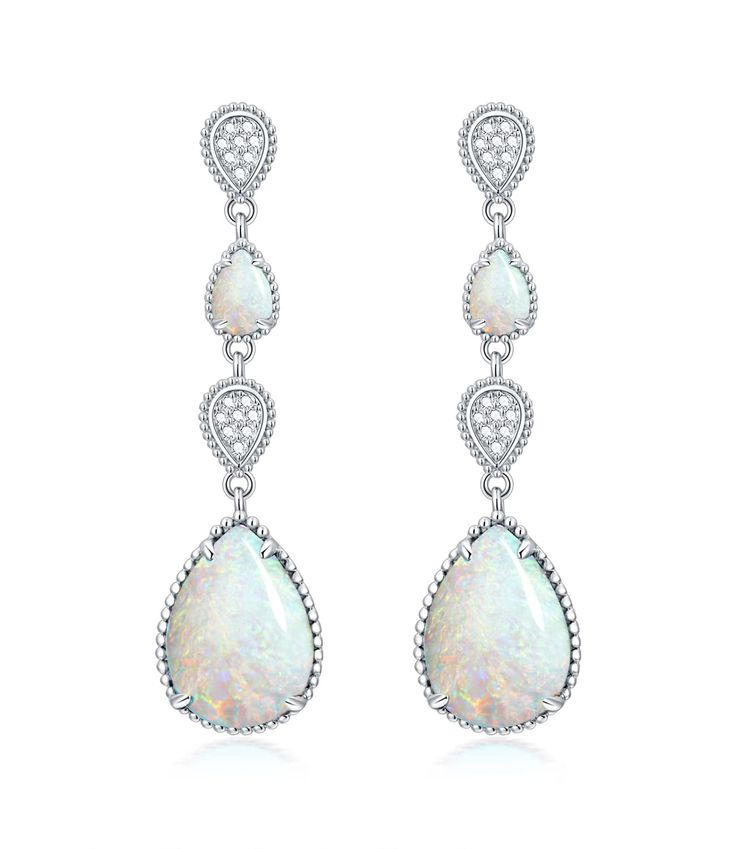 PRICES MAY VARY. Opal & Moissanite :Using beautiful opal and moissanite stone,smooth and sparkly, combined with exquisite hemming technology, to create a gorgeous and delicate gemstone earrings 925 Sterling Silver:Made of solid 925 sterling silver, the outer layer plated with white gold to ensure the comfort of wearing 。The dainty silhouette complements the oval shape of the gemstone, and the vintage vibe adds style to your everyday look. Amazing Gift for Her:Come with our dark green delicate gi Blue Stones Jewelry, Pink Opal Earrings, White Opal Earrings, Larimar Earrings, Opal Drop Earrings, Synthetic Opal, Moissanite Earrings, Green Jewelry, Earring Jewelry