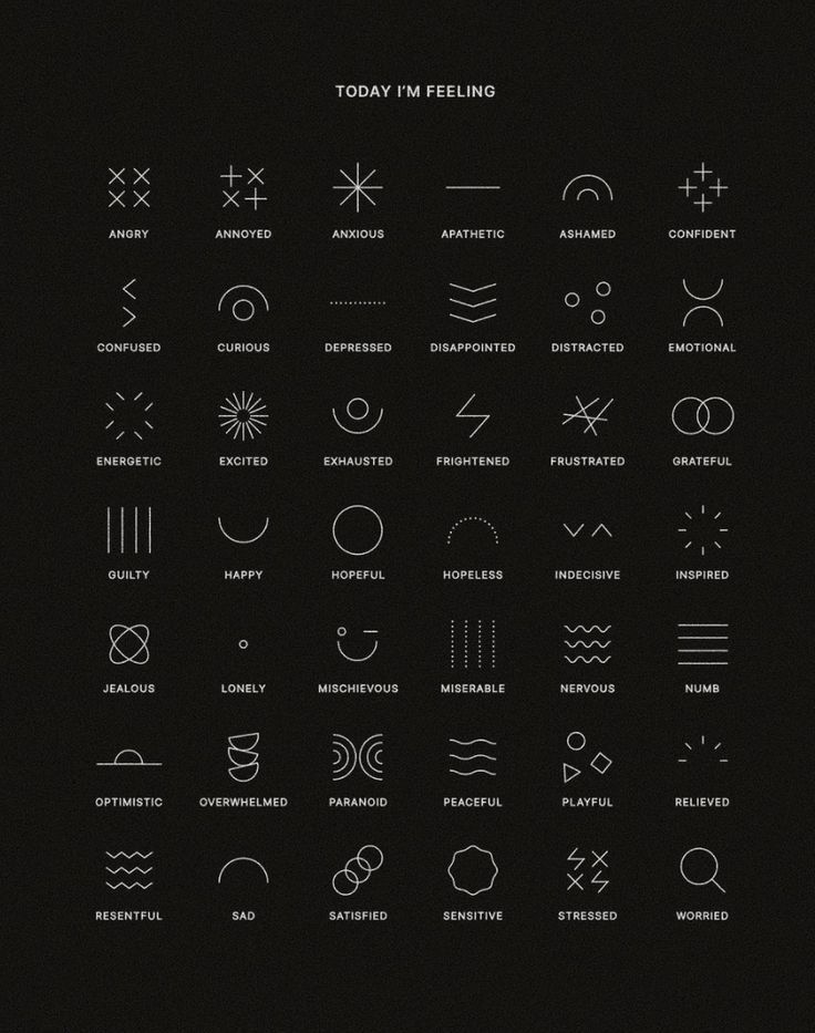 an image of different symbols on a black background