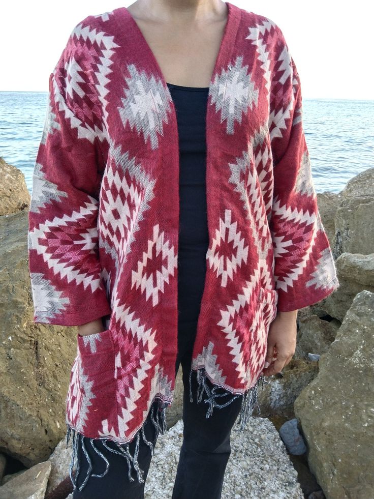 Yak wool winter kimono Long Winter Cardigan For Vacation, One Size Cozy Outerwear For Festivals, Cozy One Size Outerwear For Festivals, Long Winter Vacation Cardigan, Red Cardigan For Fall Vacation, Red Fall Vacation Cardigan, Winter Festival Shawl Outerwear, Long Cardigan For Beach In Winter, Long Winter Beach Cardigan