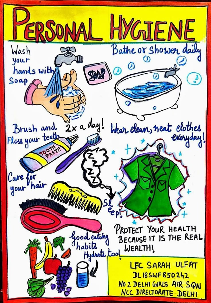 health and hygiene Health Environment Poster, Project Book Cover Ideas, Health And Hygiene Posters For Kids, Personal Hygiene Poster Ideas, Personal Hygiene Poster, Save Food Poster, Hygiene Poster, Personal Hygiene Activities, Hygiene School