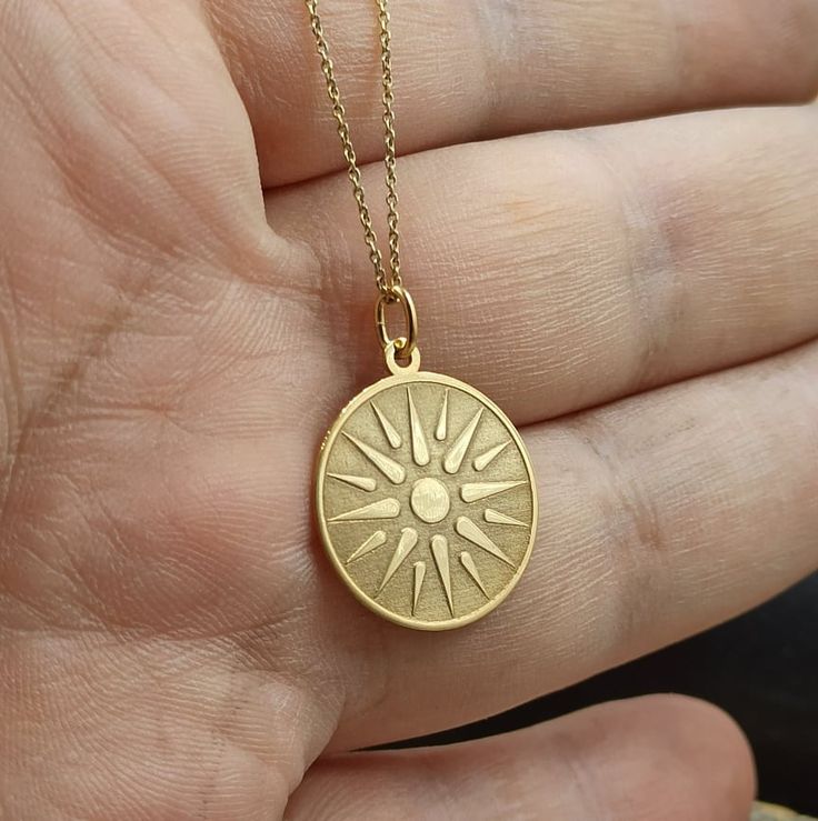 dainty sun vergina necklace Solid Gold 14k,Vergina Sun Necklace,Star of Vergina Gold Necklace,Macedonian Star Necklace,necklace for gift, gift for birthday, gift for Christmas Symbolic Sun Design Round Pendant Jewelry, Symbolic Round Pendant Jewelry With Sun Design, Symbolic Jewelry With Sun Design Round Pendant, Engraved Star-shaped Yellow Gold Necklace, Everyday Round Sun Design Jewelry, Celestial Yellow Gold Charm Necklaces, Everyday Yellow Gold Star Jewelry, Everyday Star-shaped Yellow Gold Jewelry, Symbolic Gold Jewelry With Sun Design