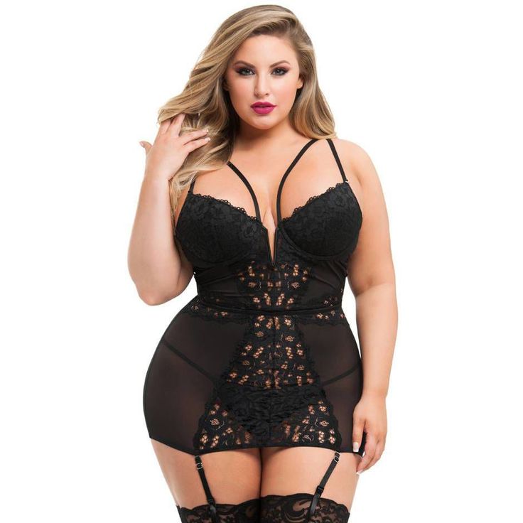 The best plus size lingerie- CosmopolitanUK Spicy Outfits, Wishing On A Star, Ashley Alexiss, Kiss And Make Up, Play Clothes, Nice Women, Sheer Lace Top, Fashion Lingerie, Plus Size Black