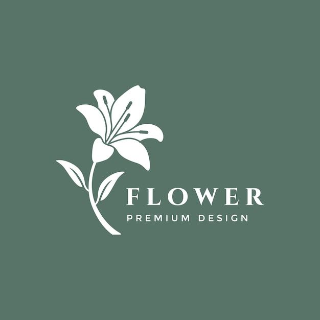 the flower logo is shown on a dark green background, with white flowers and leaves