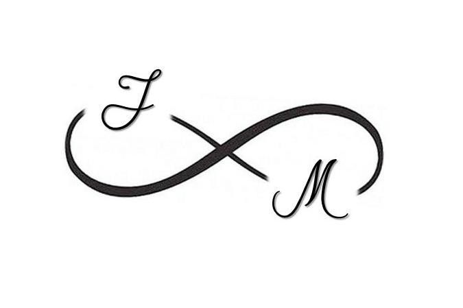 the letter j and m is made up of an infinite sign, symbolizing love