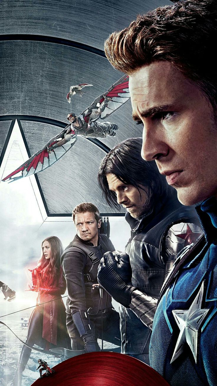 captain america the winter soldier movie poster with various characters in front of an iron man shield