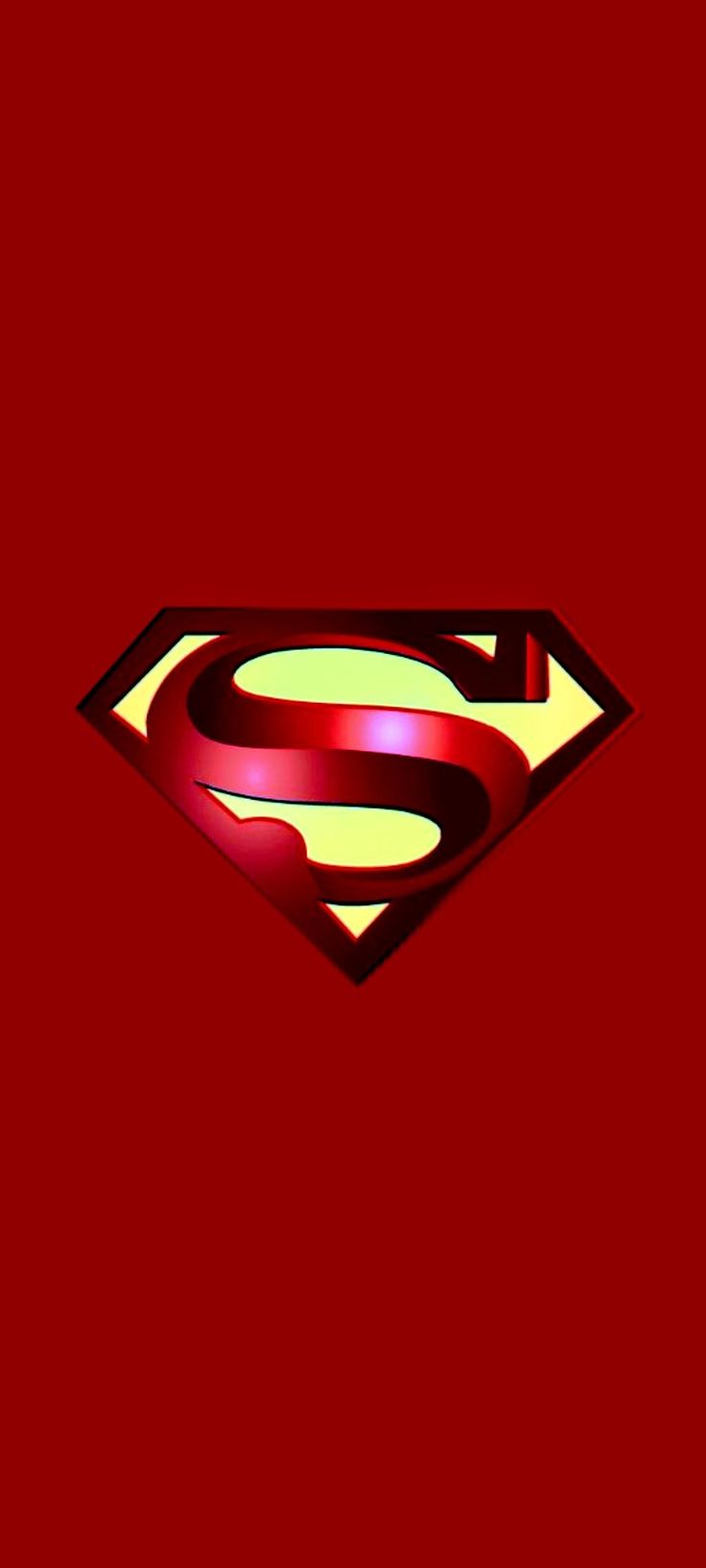 the superman logo is shown on a red background