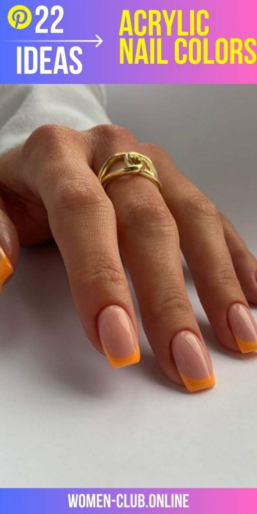 Neon Orange Acrylic Nail Designs for Summer 2023: Bright, Short and Ombre Styles! Nail Art Ideas Orange Acrylic Nails, Smink Inspiration, French Tip Acrylic Nails, Shellac Nails, Summer Acrylic Nails, Short Acrylic Nails Designs, Fire Nails, Minimalist Nails, Pretty Acrylic Nails