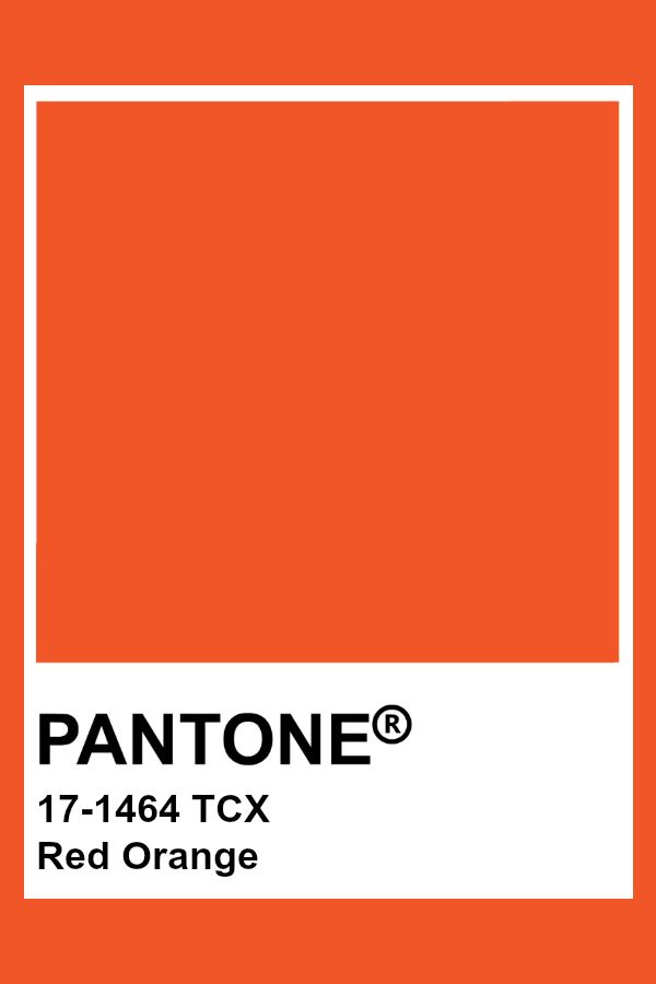 the pantone orange color is shown in an image with white border and black lettering