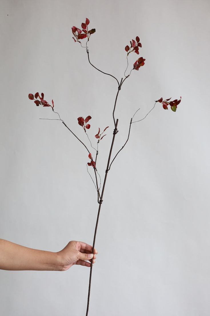 39 Fake Burgundy Leaf Branch, Decorative Plant Stem, Minimalist Style, High Quality Artificial Plant, Office/wedding/home Decoration/gifts - Etsy Cranberry Branch, Plant Office, Fruit Branch, Diy Flower Arrangements, Wedding Branches, Faux Branches, Artificial Branches, Wedding Home Decoration, Branch Decor