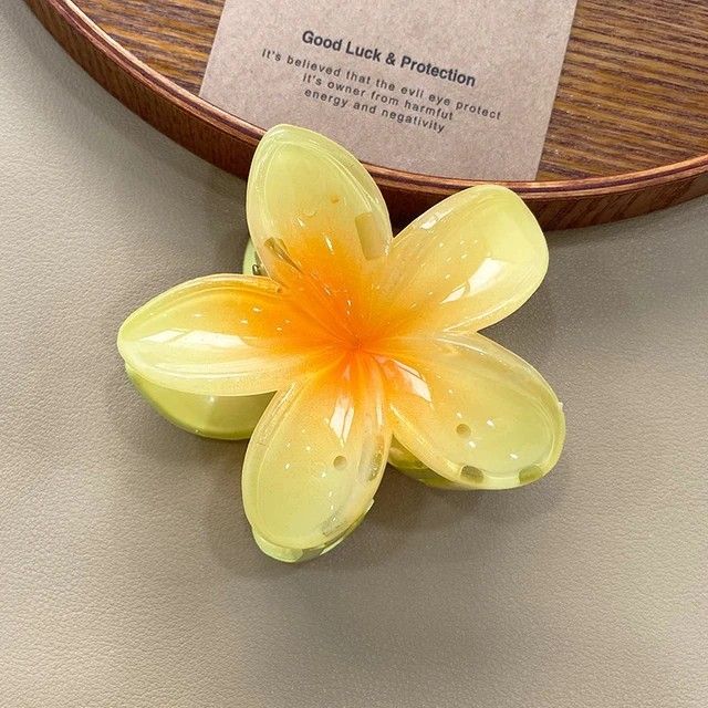 Yellow Lotus Flower, Yellow Hair Accessories, Pink Flower Hair Clip, Flower Claw Clip, Yellow Claw, Pink Flower Hair, Flower Hair Claw, Summer Wishlist, Yellow Accessories