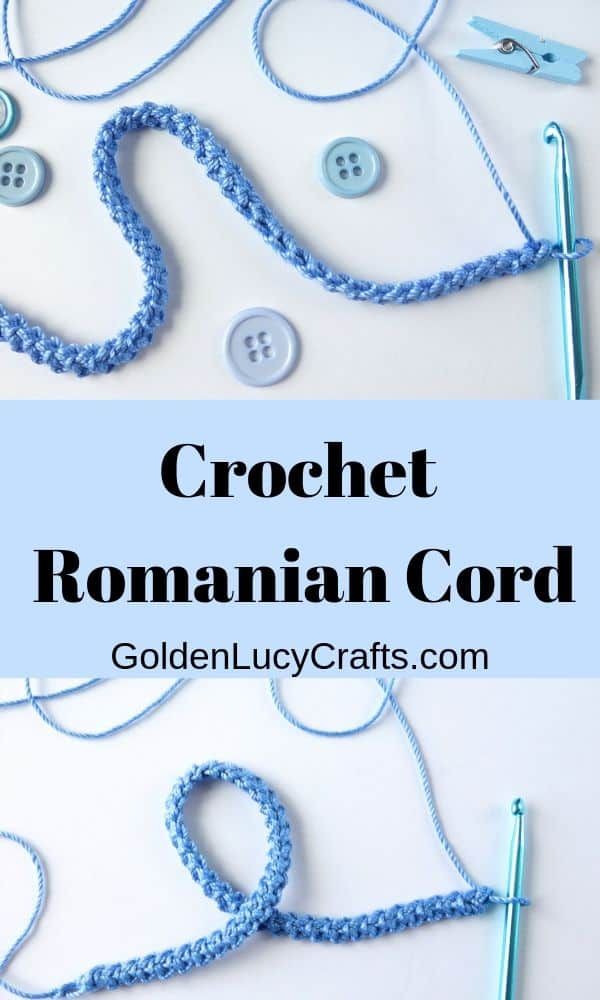 crochet roman cord with buttons and yarn