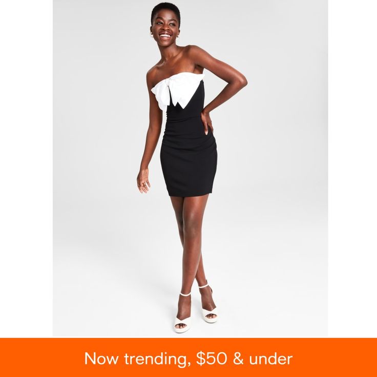 in stock Long Windows, Strapless Mini Dress, Junior Outfits, Off White Color, Dress Details, Mini Black Dress, New Dress, Strapless Dress, In Store